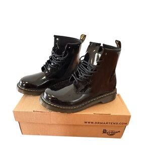 Dr. Martens Black Patent Leather Combat Boots